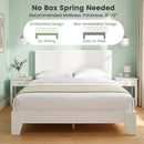 Queen Size Platform Bed Frame with Headboard - White by LJGDeals