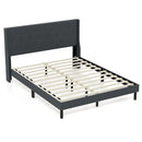 Queen Size Upholstered Bed Frame with Button Tufted Wingback Headboard and Wooden Slats Support Mattress Foundation-Gray by LJGDeals