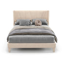 Full/Queen Size Upholstered Bed Frame with Geometric Wingback Headboard by LJGDeals