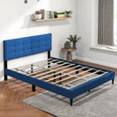 Queen Size Upholstered Platform Bed with Button Tufted Headboard by LJGDeals
