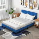 Queen Size Upholstered Platform Bed with Button Tufted Headboard by LJGDeals