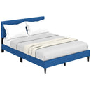 Queen Size Upholstered Platform Bed with Button Tufted Headboard by LJGDeals