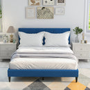 Queen Size Upholstered Platform Bed with Button Tufted Headboard by LJGDeals