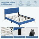 Queen Size Upholstered Platform Bed with Button Tufted Headboard by LJGDeals