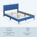 Queen Size Upholstered Platform Bed with Button Tufted Headboard by LJGDeals