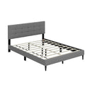 Queen Size Upholstered Platform Bed with Button Tufted Headboard by LJGDeals
