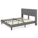 Full/Queen Size Upholstered Platform Bed with Button Tufted Headboard by LJGDeals