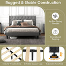 Full/Queen Size Upholstered Platform Bed with Button Tufted Headboard by LJGDeals
