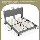 Full/Queen Size Upholstered Platform Bed with Button Tufted Headboard-Queen Size