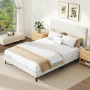 Twin/Full/Queen Size Velvet Bed Frame Upholstered Platform Bed with Chevron Headboard Beige by LJGDeals