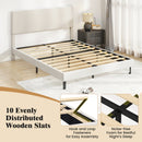 Twin/Full/Queen Size Velvet Bed Frame Upholstered Platform Bed with Chevron Headboard Beige