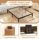 Queen Size Wood Bed Frame with Wooden Slats Support and Rubber Wood Legs by LJGDeals