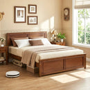 Twin Size Wooden Platform Bed Frame with Headboard by DirectDeals