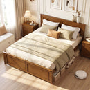 Twin Size Wooden Platform Bed Frame with Headboard by DirectDeals