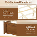 Twin Size Wooden Platform Bed Frame with Headboard by DirectDeals