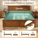 Twin Size Wooden Platform Bed Frame with Headboard by LJGDeals