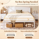 Queen Platform Bed Frame with Curved Headboard - Walnut