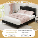 Queen Size Upholstered Bed Frame with Nailhead Trim Headboard-Queen Size by LJGDeals