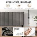 Queen Size Upholstered Bed Frame with Vertical Channel Tufted Headboard Gray by LJGDeals