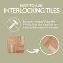 Coastal Natural Teak Outdoor Interlocking Tiles, 12 Slat (10 sq ft) by NORDICTEAK.COM