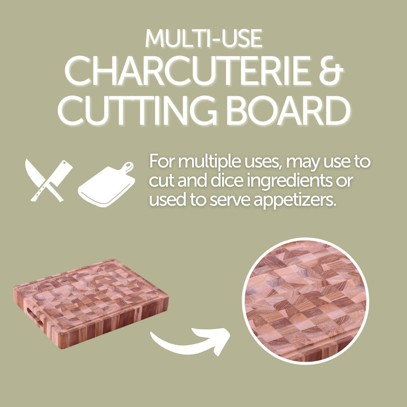 Adobe Checkered Teak Cutting Board - 15", photo 8 of 11