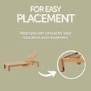 Cancun Natural Teak Outdoor Chaise Lounger with Side Table by NORDICTEAK.COM