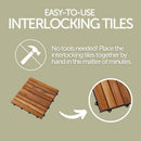 Denali Oiled Teak Outdoor Interlocking Tiles, 9 Slat (10 sq ft) by NORDICTEAK.COM