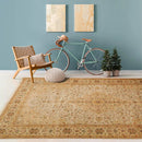 5' 11'' x 8' 10'' Hand Knotted 100% Wool Agra Traditional 250 KPSI Oriental Area Rug Tan, Gold Color