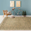5'6" x 8'6'' Hand Knotted 100% Wool Caucasian Traditional Oriental Area Rug Champagne, Moss Color