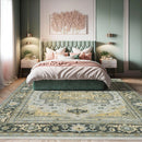 7'11''x10'4'' Gray, Moss Color Hand Knotted LoomBloom Muted Turkish Oushak  100% Wool Transitional Oriental Area Rug
