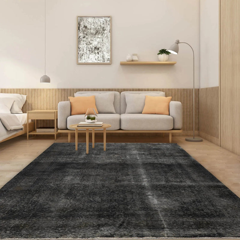 6x9 Hand Knotted 100% Wool Traditional Oriental Area Rug Gray, Charcoal Color