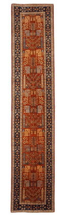 Espalier (2'08"x13' Runner) rust/navy