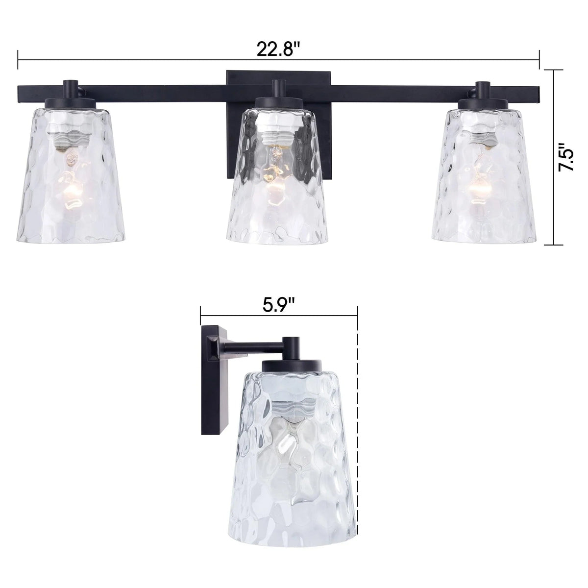 Radiance Modern 3-Light Dimmable Vanity Light, photo 12 of 20
