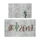 US States Arizona Design Non Skid Washable Kitchen Runner Rugs Set of 2| 44 x 24 and 31.5 x 20 Inches Floor Mats |Gray