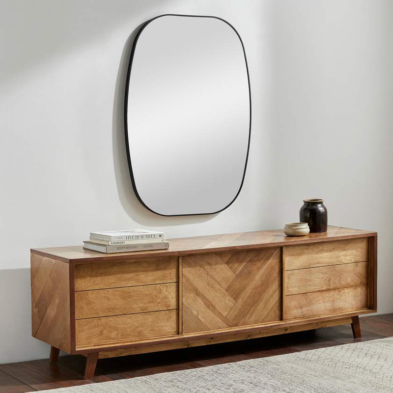 Stephannie Modern Black Wall Mirror