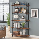 Modern Industrial 5-Shelf Bookcase with Sturdy Metal Frame and Wooden Shelves
