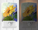 Flower - Sunflower Ceramic Night Light Compact, UL-Certified, Ideal for Bedroom, Bathroom, Nursery, Hallway, Kitchen, 6x4x3, Multicolor