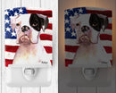 USA American Flag with Boxer Ceramic Night Light Compact, UL-Certified, Ideal for Bedroom, Bathroom, Nursery, Hallway, Kitchen, 6x4x3, Multicolor
