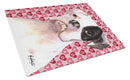 Cooper Love and Hearts Boxer Glass Cutting Boards – Durable, Decorative Kitchen Art Large