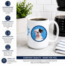 Blue Cooper the Boxer Wipe your Paws Ceramic Coffee Mug 15 oz Decorative Large C Handle Mug Cup for Tea, Cocoa Hot Chocolate