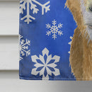 Goat Winter Snowflakes Holiday House Flag 28x40 Porch Sleeve Pole Decorative Outside Yard Banner Artwork Wall Hanging, Polyester