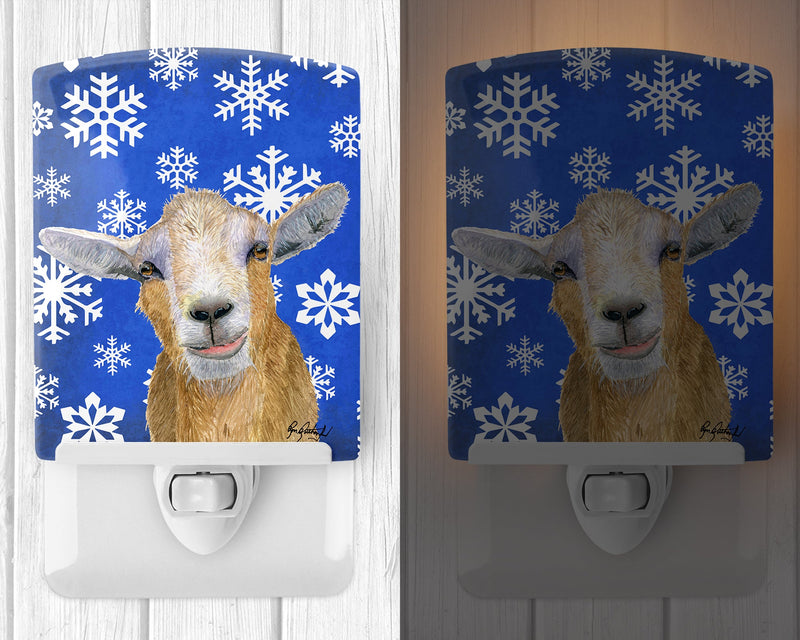 Goat Winter Snowflakes Holiday Ceramic Night Light RDR3023CNL