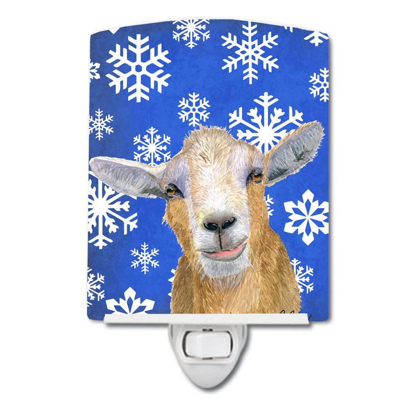 Goat Winter Snowflakes Holiday Ceramic Night Light RDR3023CNL