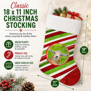 Goat Candy Cane Holiday Christmas Holiday Stocking Double-Sided Print, Polyester Suede,11x18, Made in USA