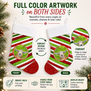 Goat Candy Cane Holiday Christmas Holiday Stocking Double-Sided Print, Polyester Suede,11x18, Made in USA