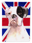 Boxer Cooper with English Union Jack British Flag House Flag 28x40 Porch Sleeve Pole Decorative Outside Yard Banner Artwork Wall Hanging, Polyester
