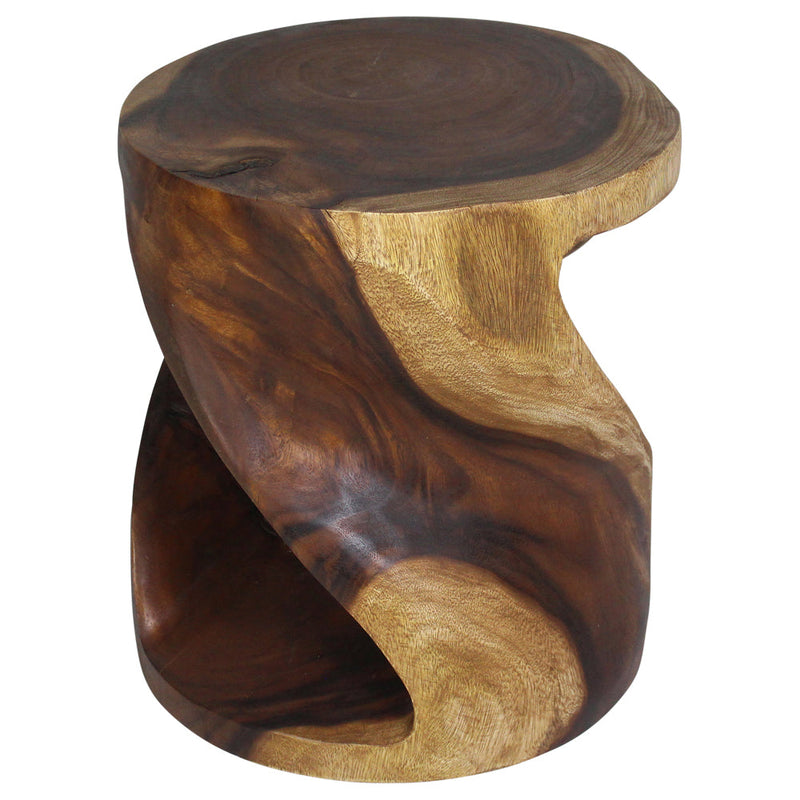 Haussmann® Round Twist End Table 18 in DIA x 20 in H Walnut