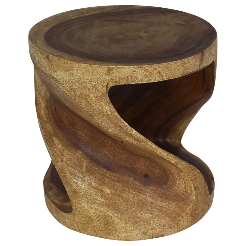 Haussmann® Round Twist End Table 20 in DIA x 20 in H Walnut