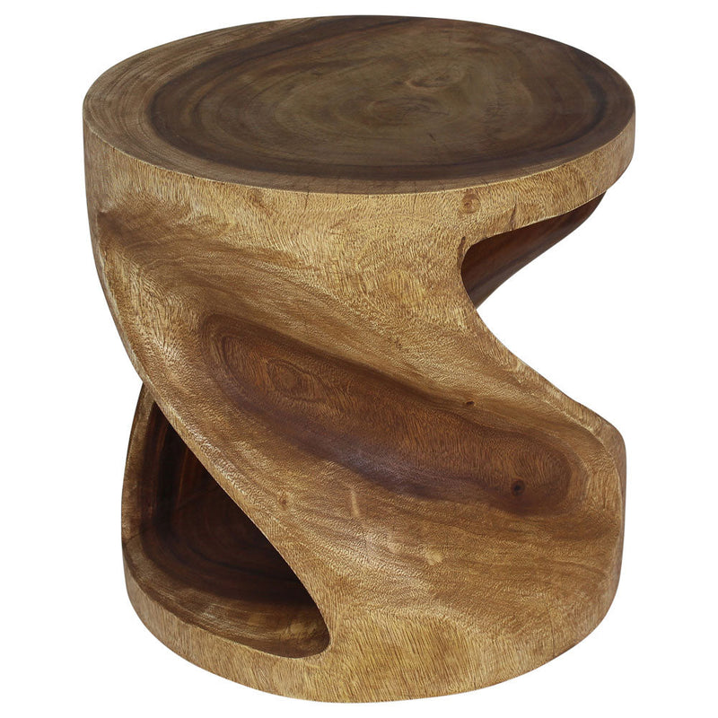 Haussmann® Round Twist End Table 20 in DIA x 20 in H Walnut