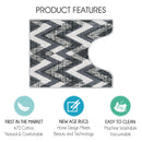 Chevron Design U Shape Bathroom Rug | 20”x24" | Gray